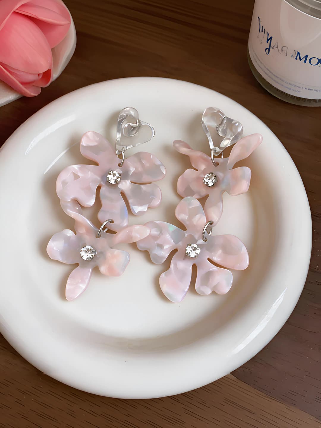 Silver post - Pink