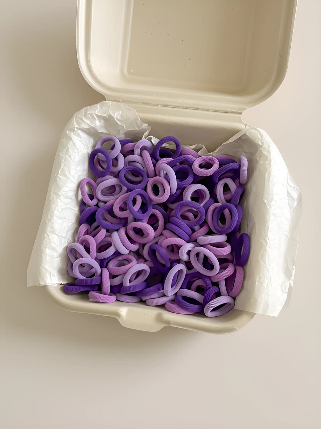 Purple hair ties (200 pcs)