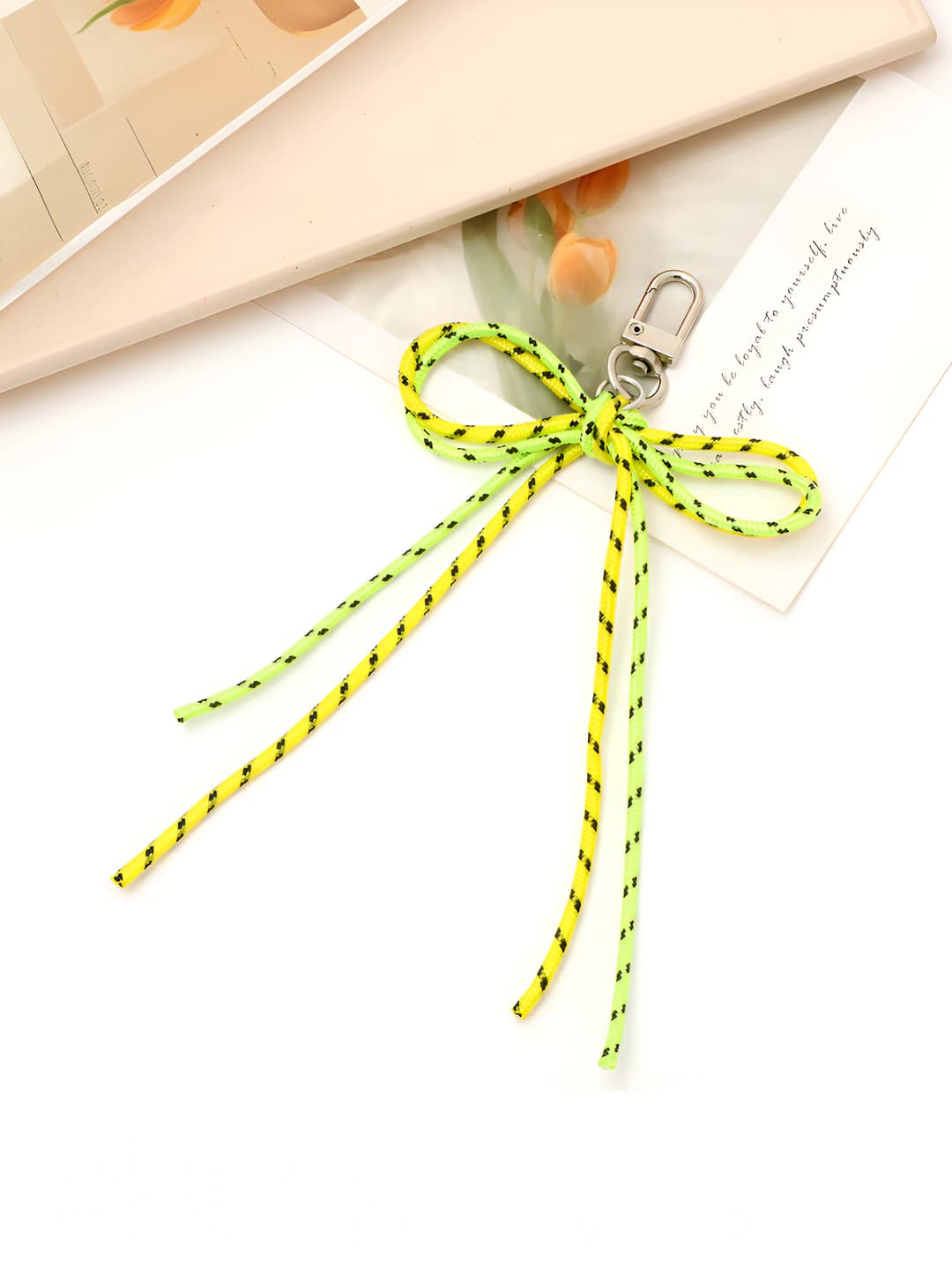 K1578 Braided cord charm Green+Yellow
