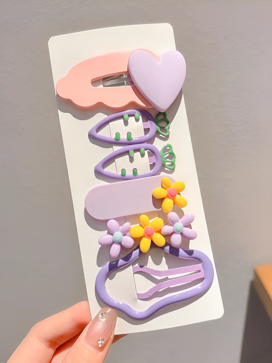Purple hearts set of 6