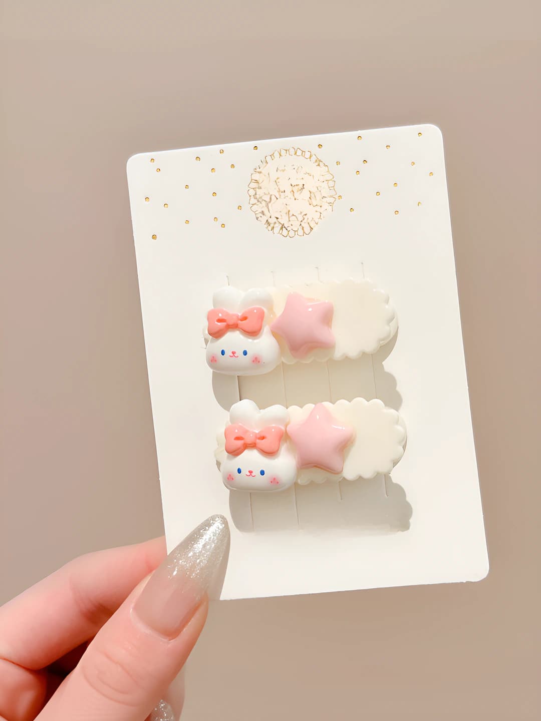 4# Rabbit star wavy clip pair - 4 cm
