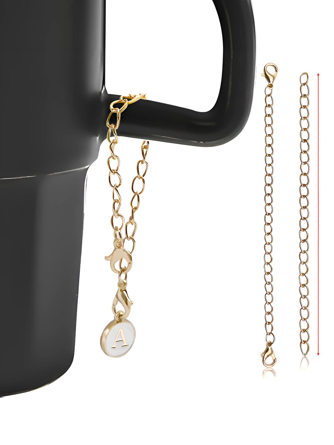 Women's keychain chain with letter pendant, alloy material, DIY set