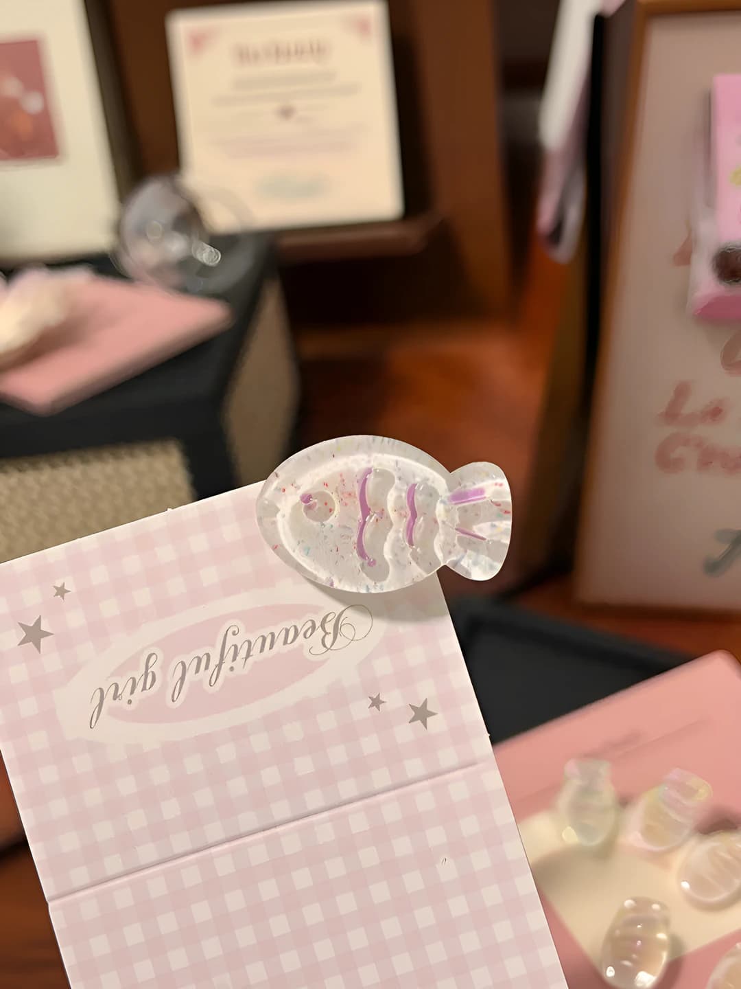 Jelly colorful fish clip 3.2 cm