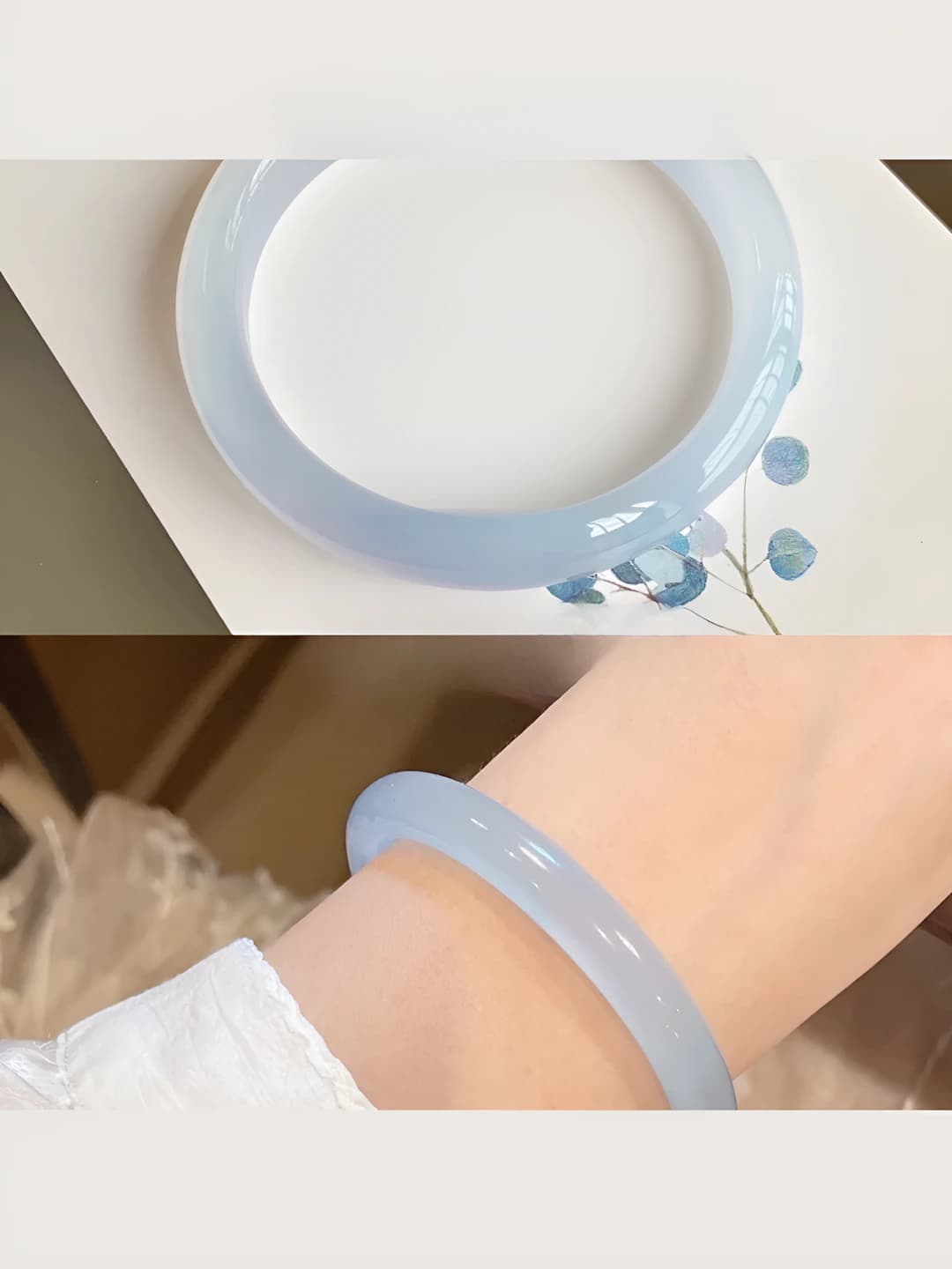 Wide bangle, ice blue, 62mm
