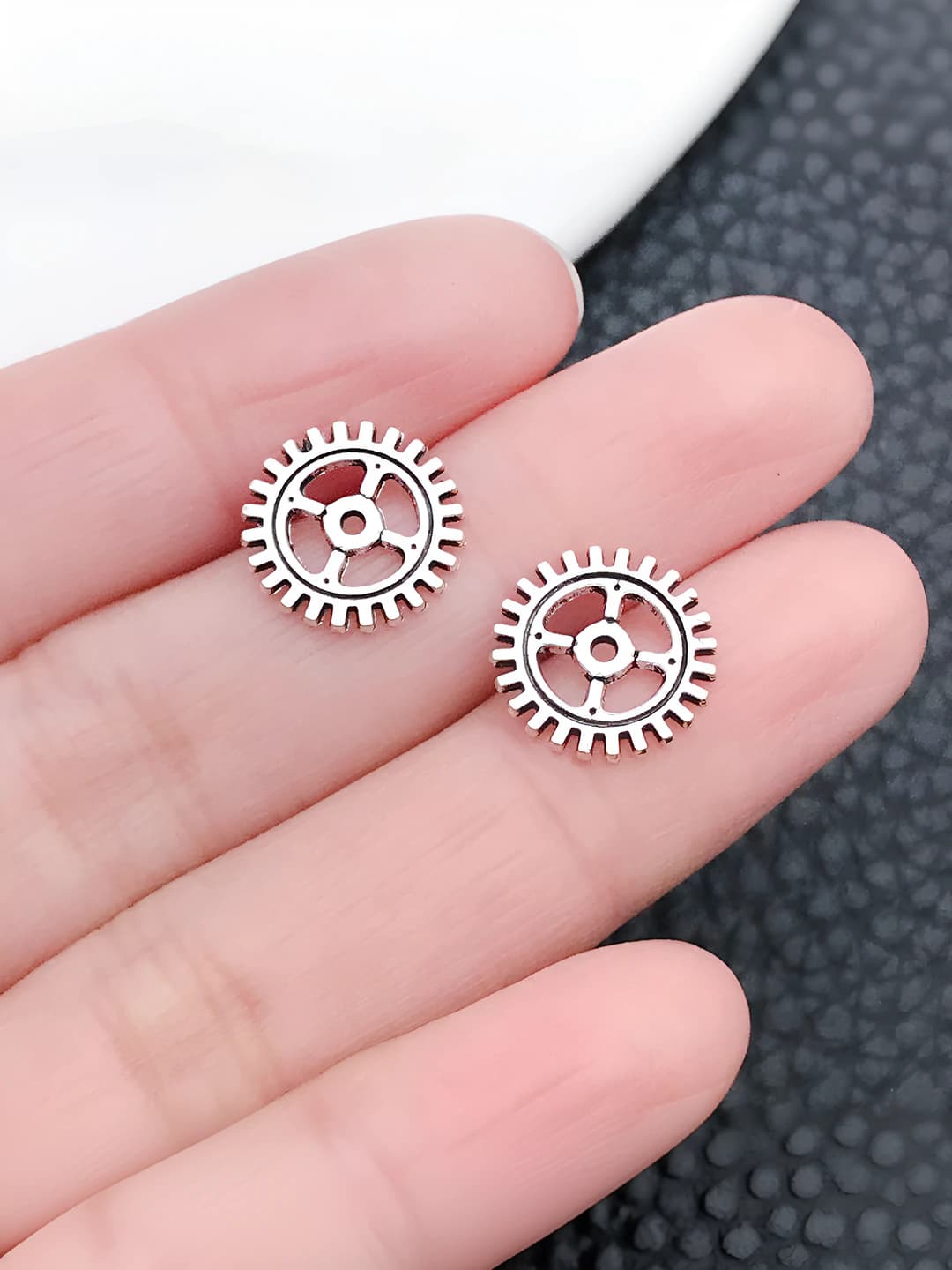 1 шт, античное серебро, малая шестерня, 12x12mm, 0.4g