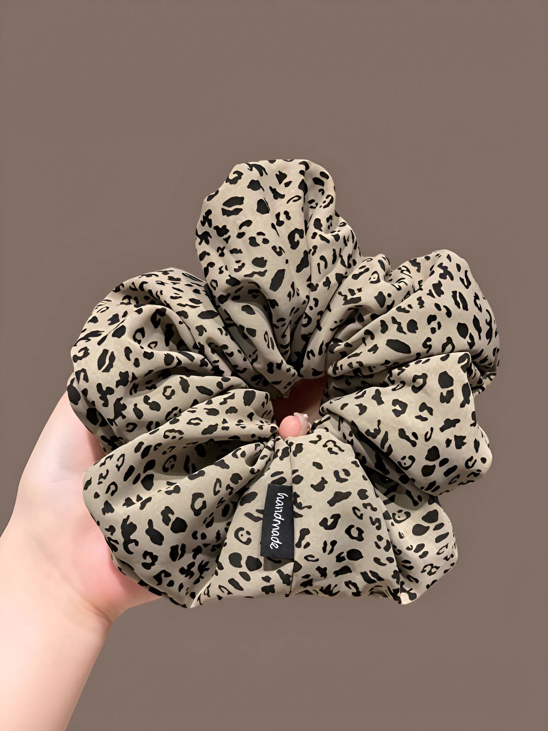 Light coffee leopard unpressed edge approx 15 cm