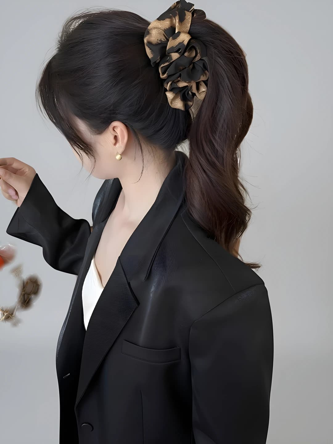 1# Leopard banana clip - base 10 cm, total 11.5 cm