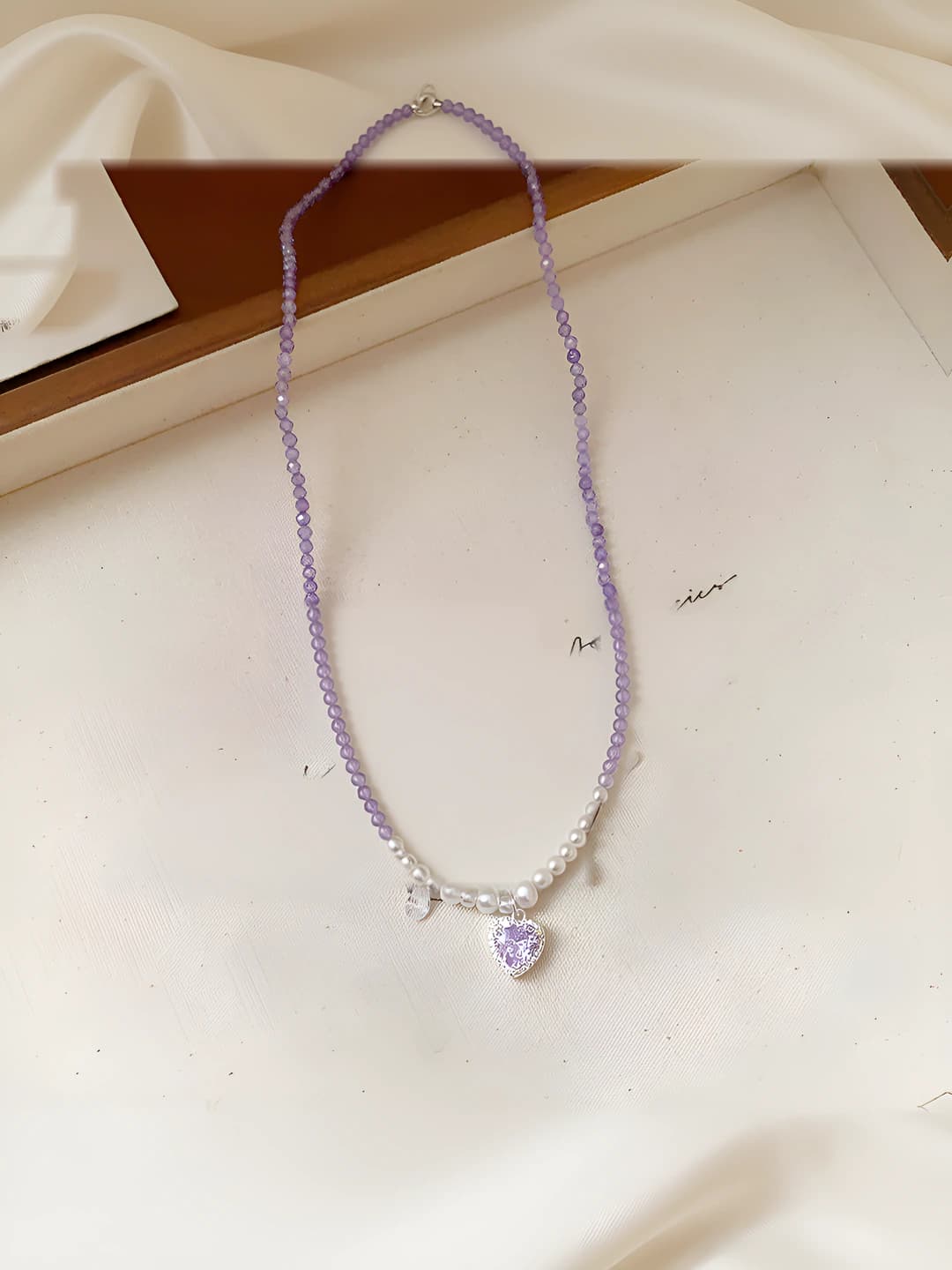 50# Necklace - Silver - Purple