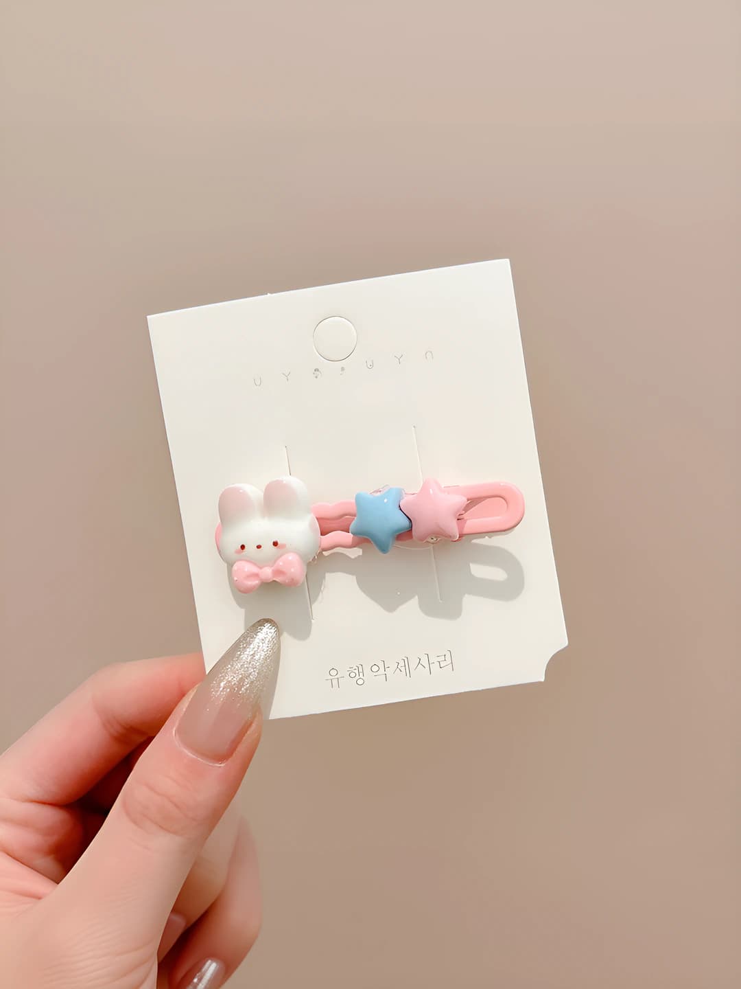 8# Small rabbit hair clip - 6 cm