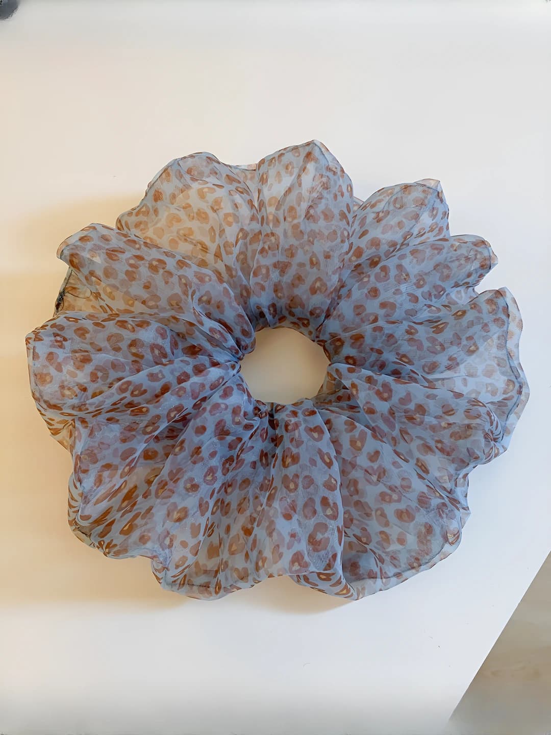 Blue leopard organza 16 cm