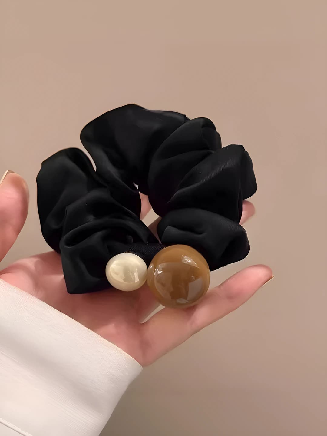 Black hair scrunchie