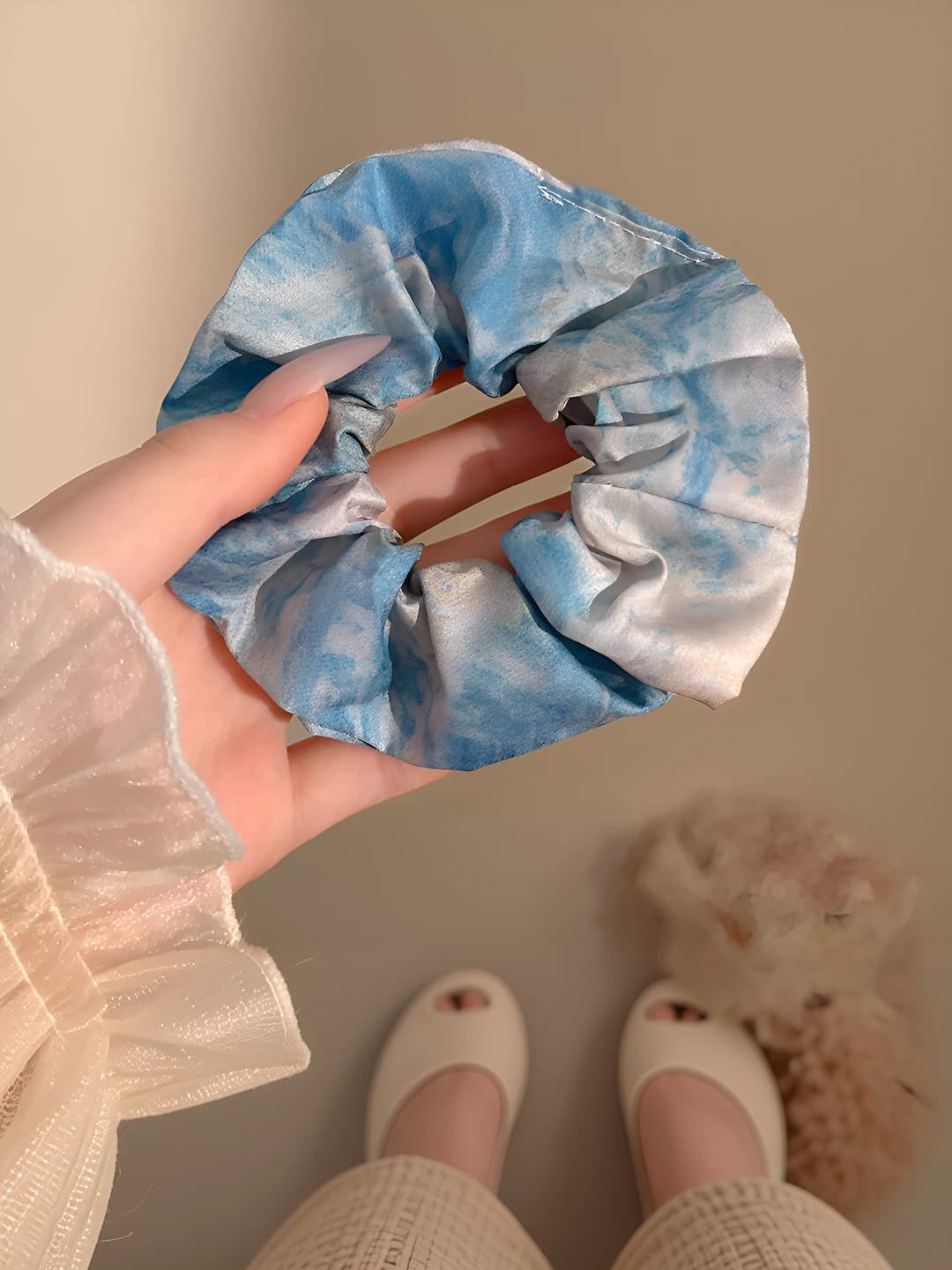 2# Tie-dye atlas-ko'k 12 sm