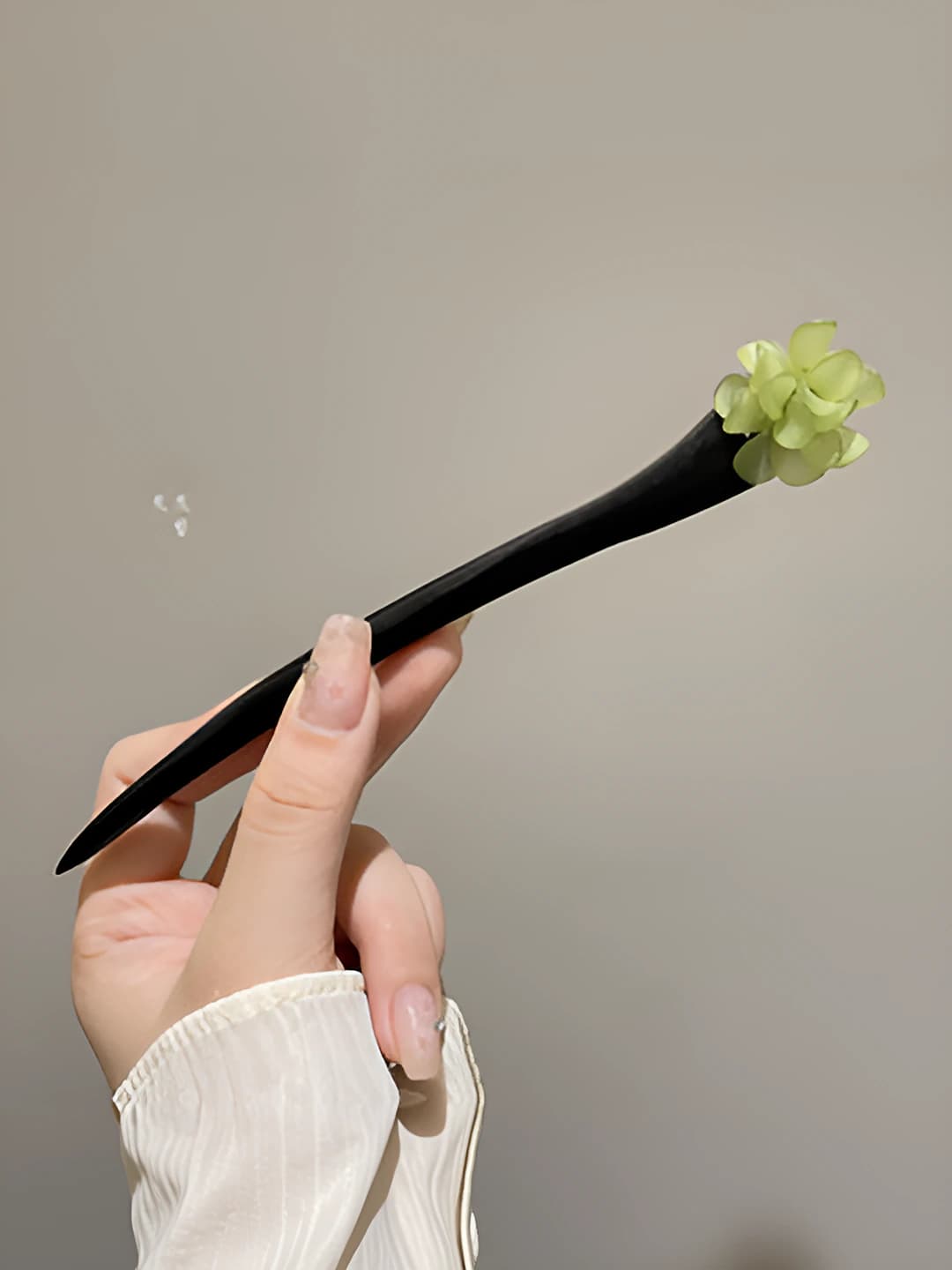 Green flower hairpin 17 cm