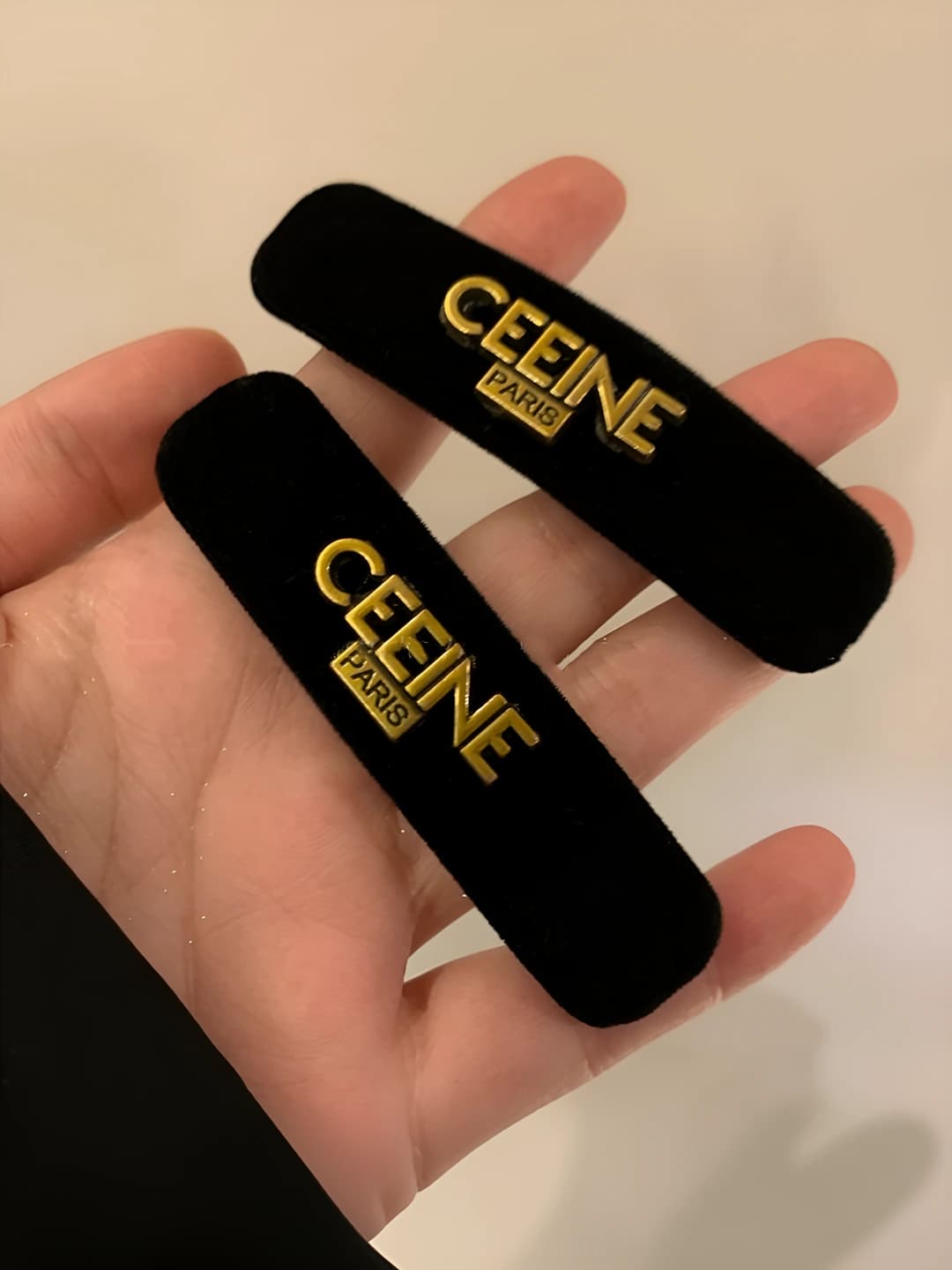 Women's hair clips and combs made of acrylic, with electroplating, design element: stars and meteors, letters and inverted triangle shape