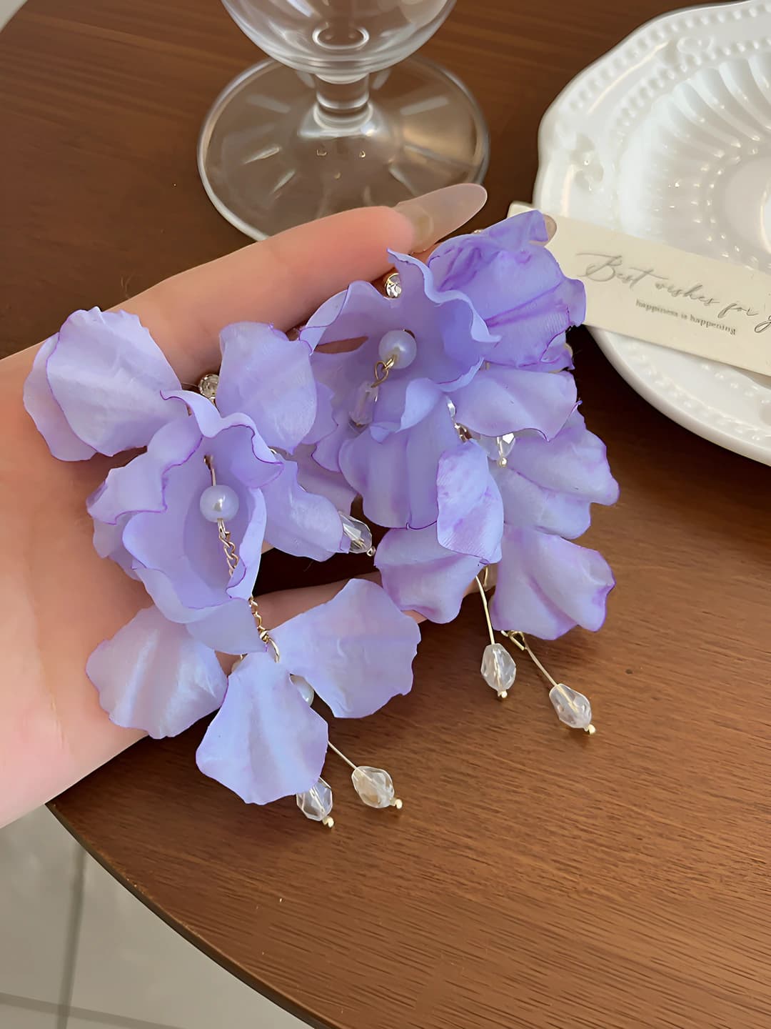 Purple, floral, 9.5 cm