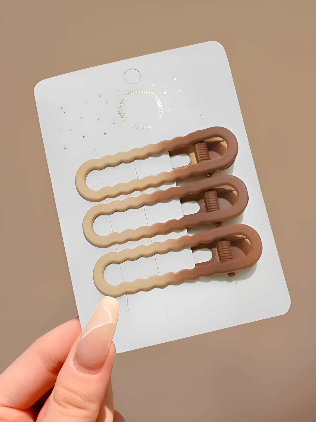 Coffee gradient ellipse wave 3 pcs 6 cm