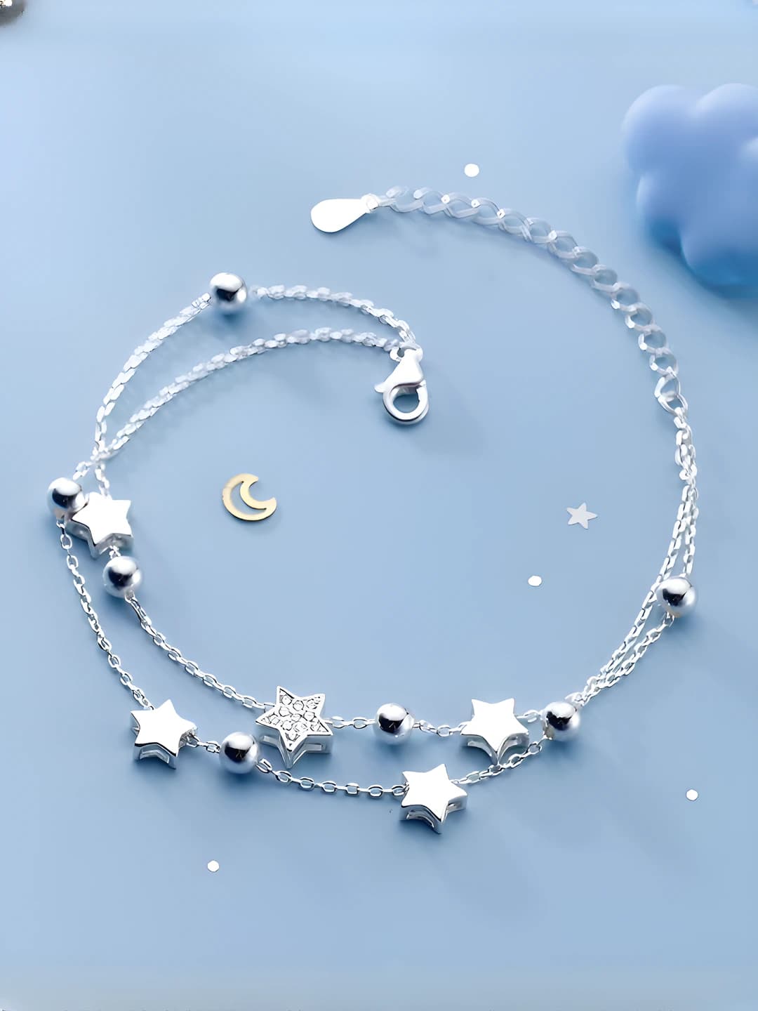 Women's star double-layer chain bracelet, simple style