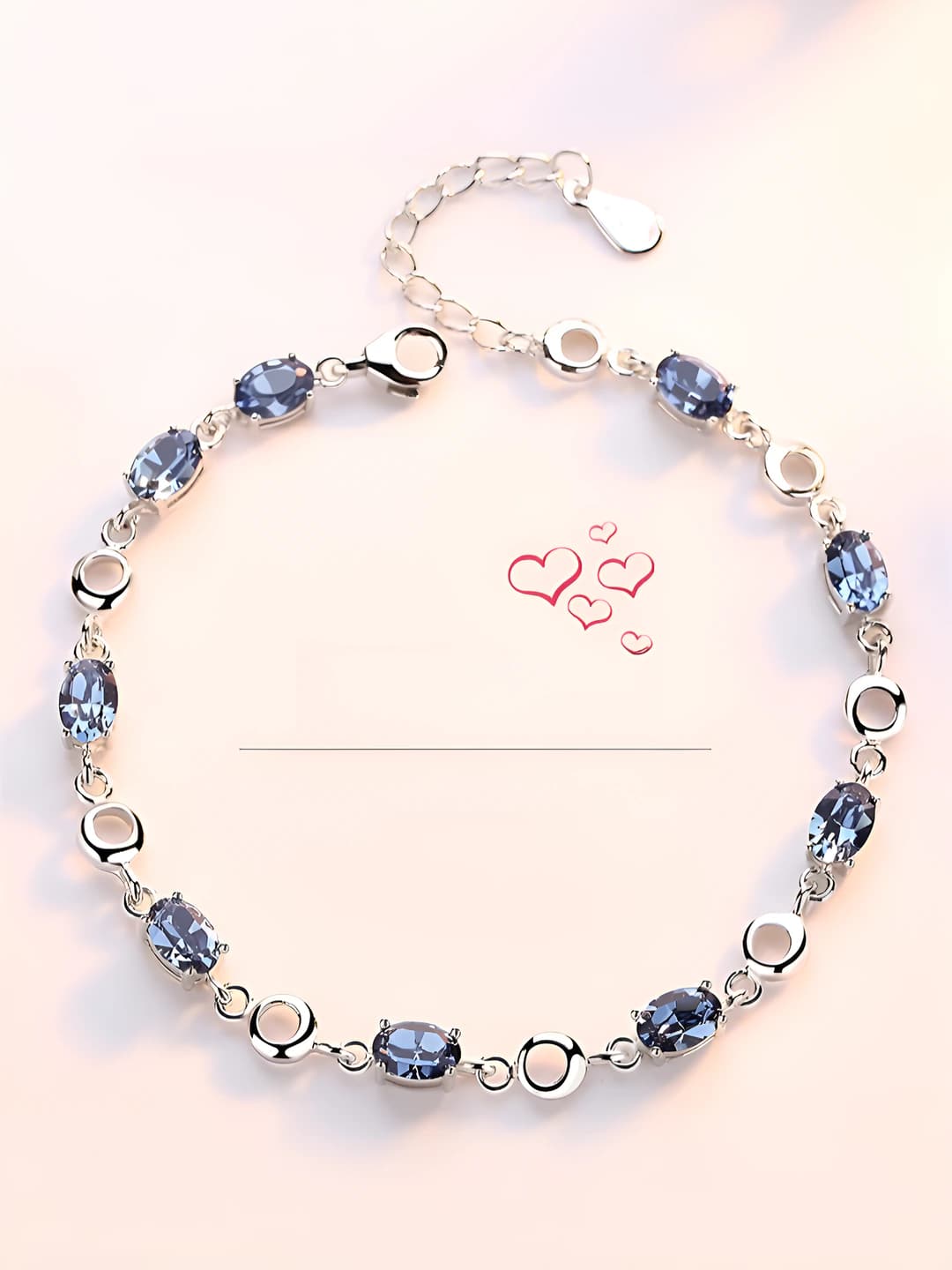 Women's crystal and silver-plated bracelet in ocean blue