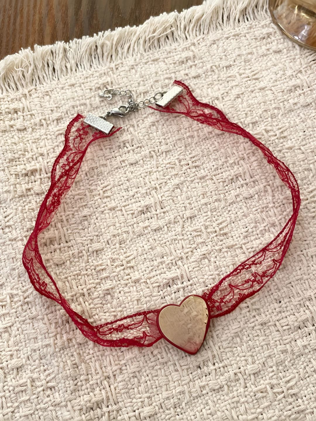 Red lace necklace