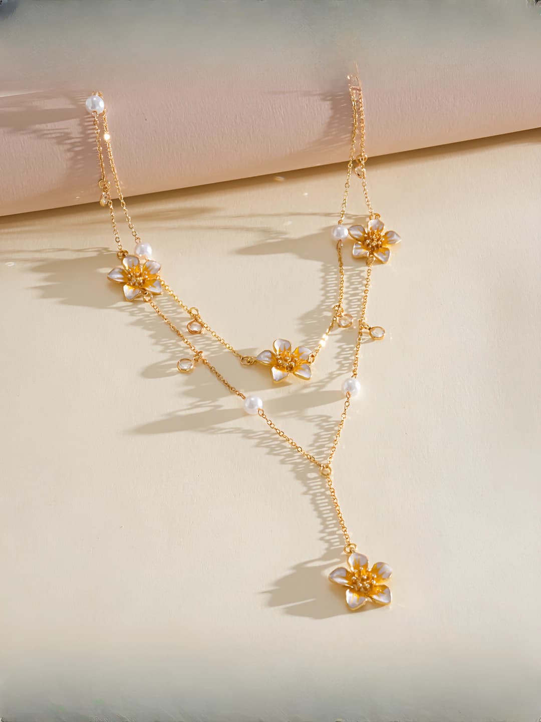 Necklace-Gold-White (2pc set)