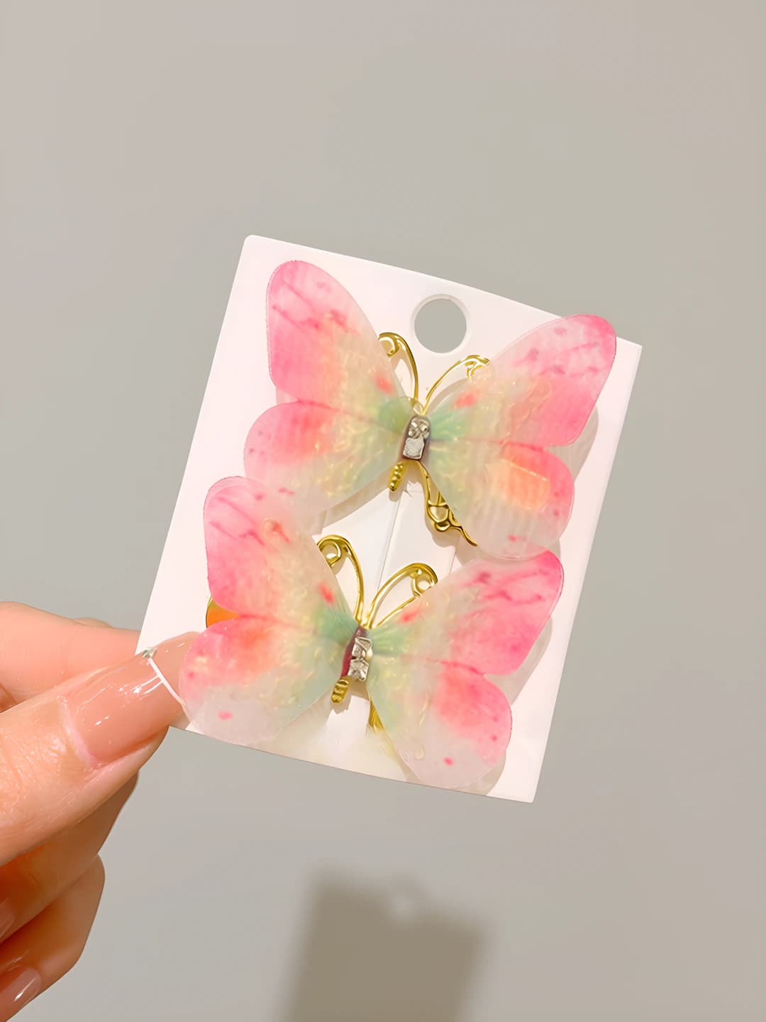 6# Sakura color butterfly pair 4 cm