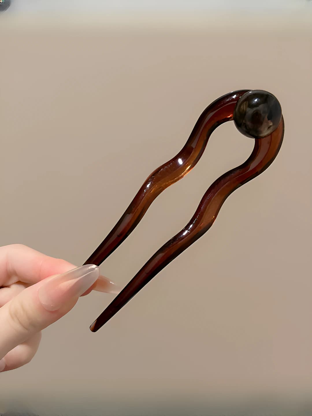 Black pearl, U-pin, 13 cm