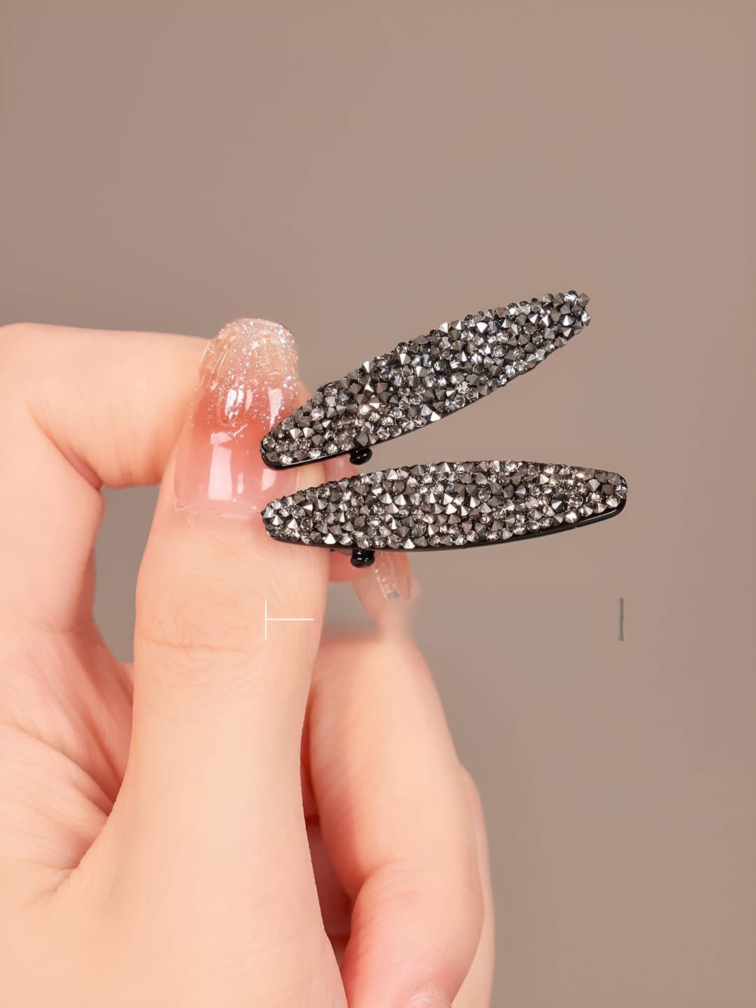 6# Oval zircon hair clip [2 pcs]