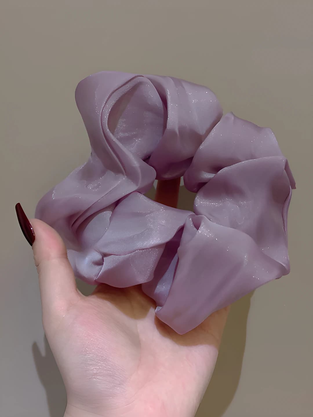Purple scrunchie