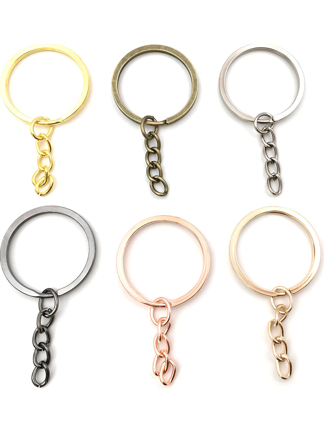 Women's keychain with chain, 30mm/25mm iron, DIY accessory, color options, for car key