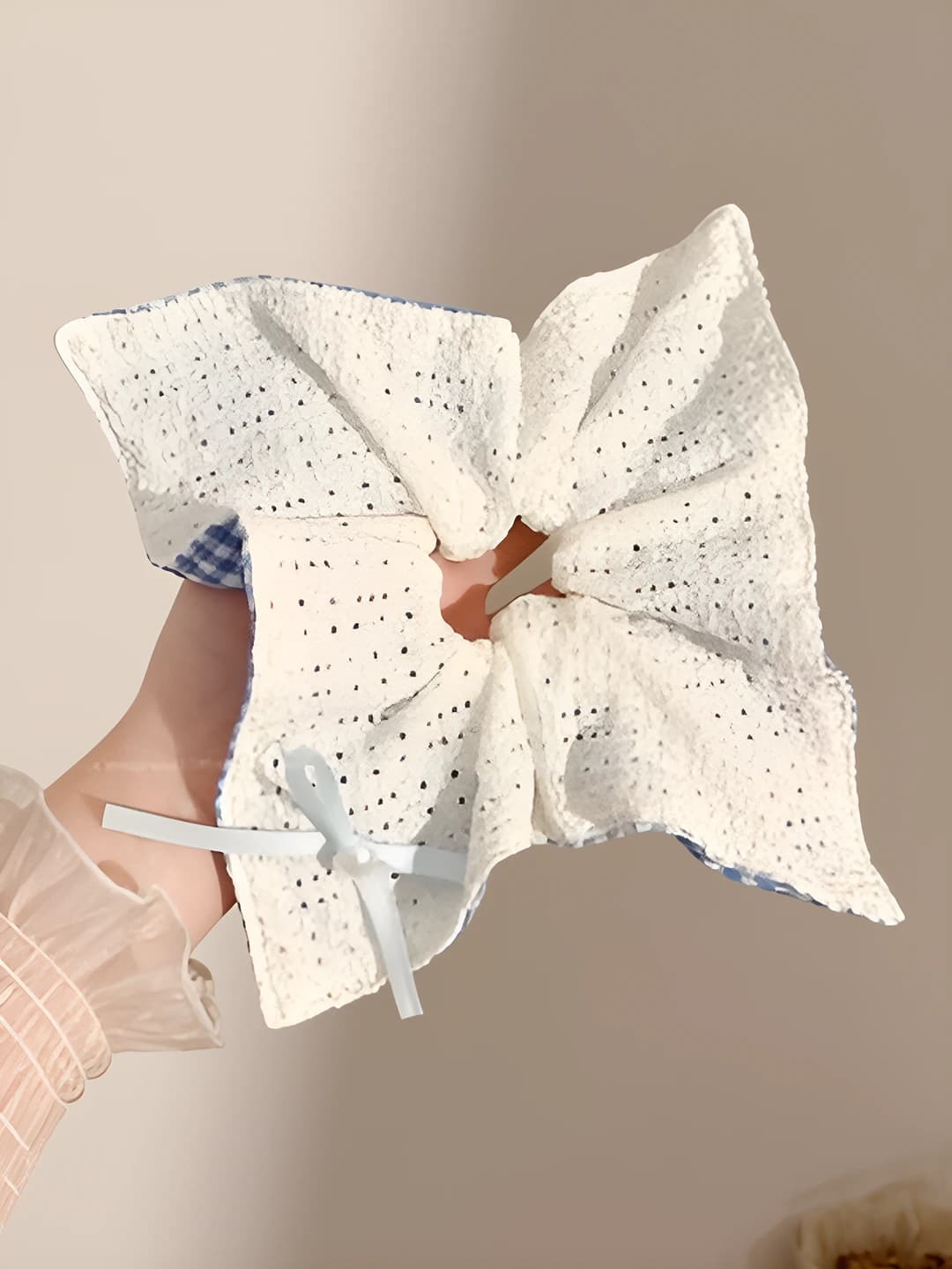 1# Ko'k katak krep ikki tomonli-kvadrat 24 sm