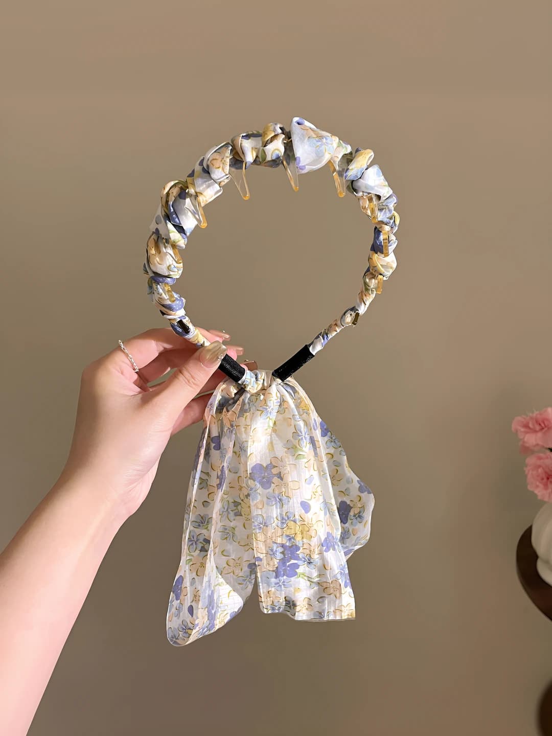 18# Floral, ribbon, purple-yellow