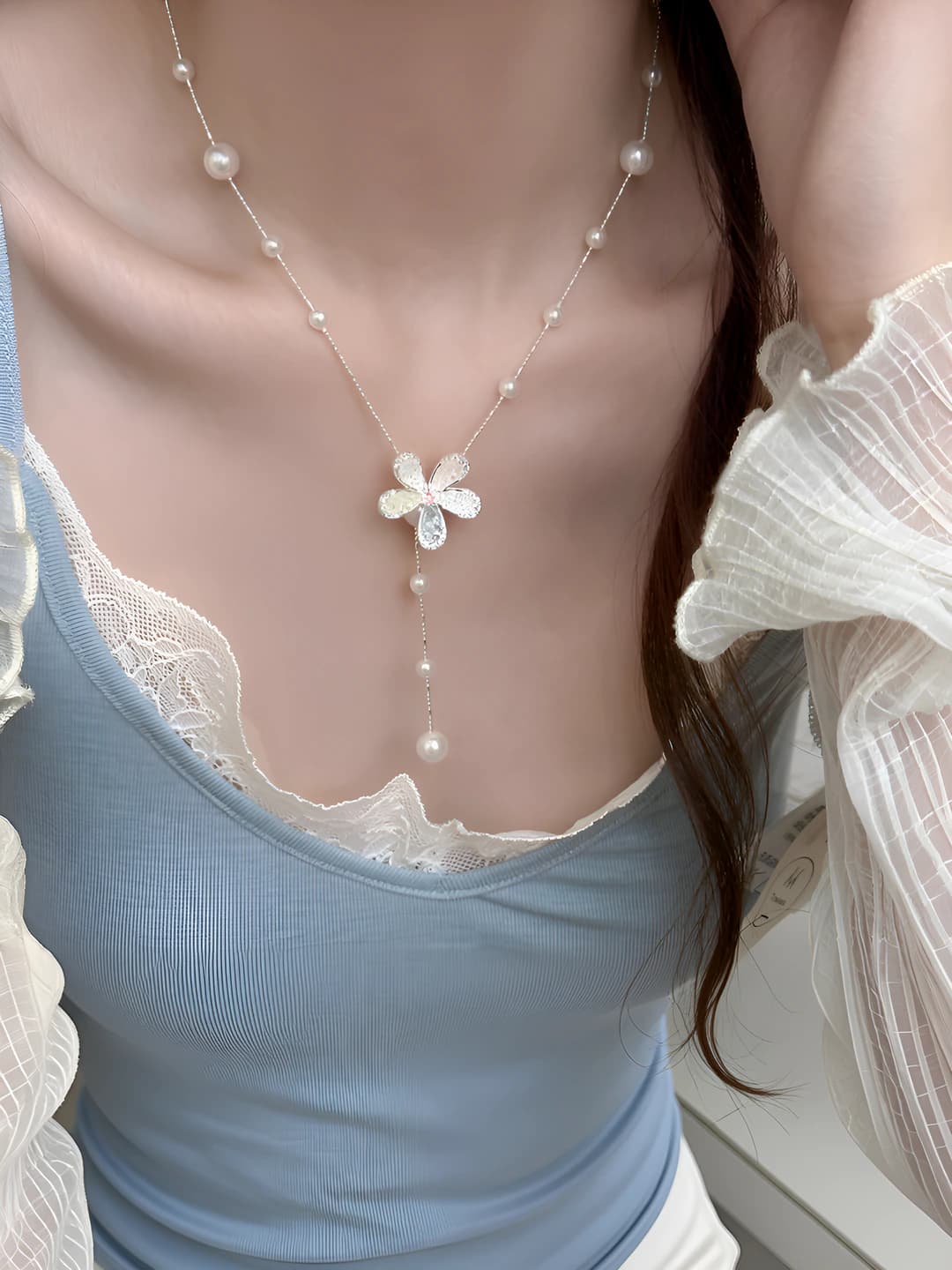 47# Necklace - Silver - Multicolour