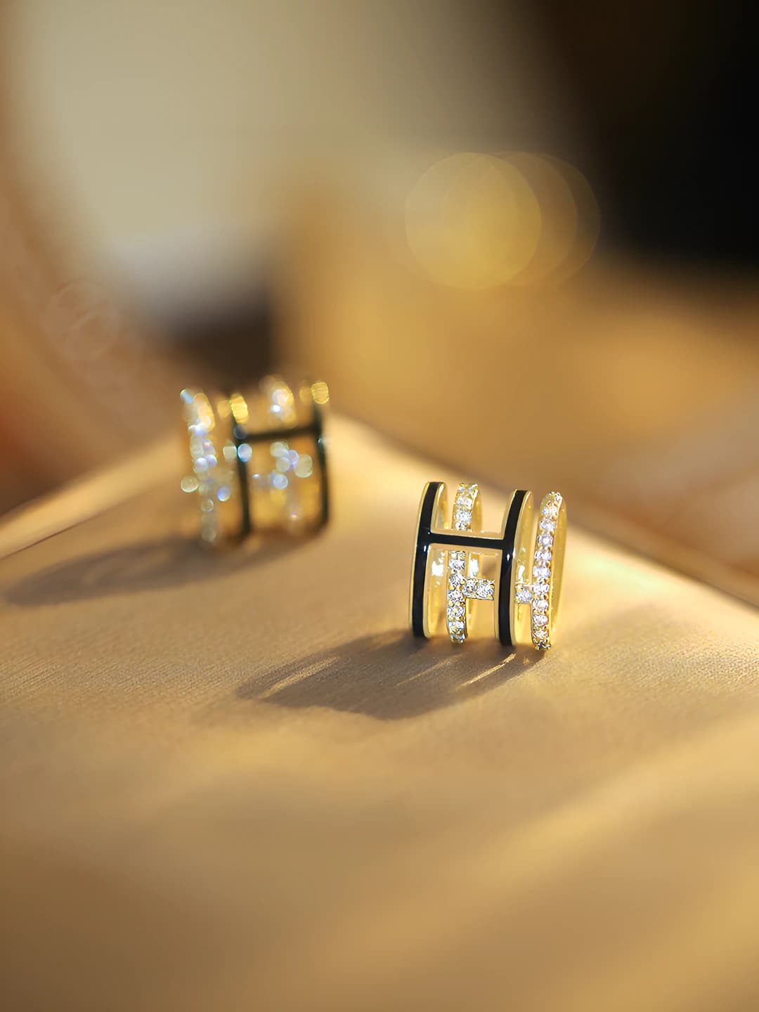 Black stud earrings