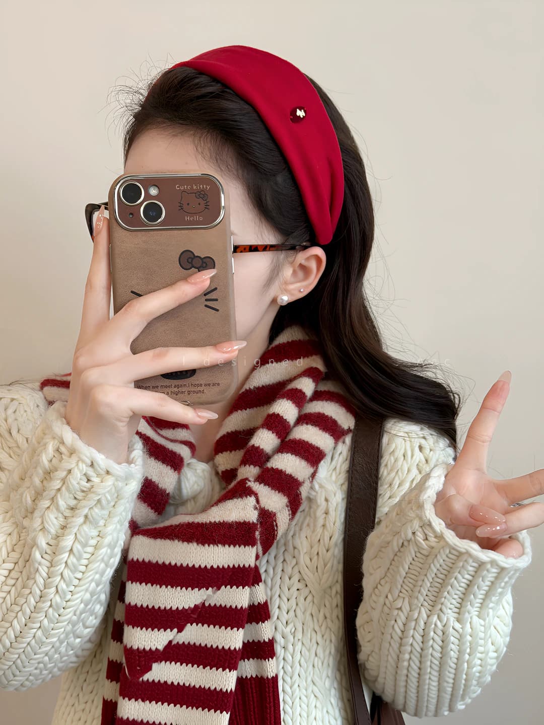 Red | Small horse wide headband