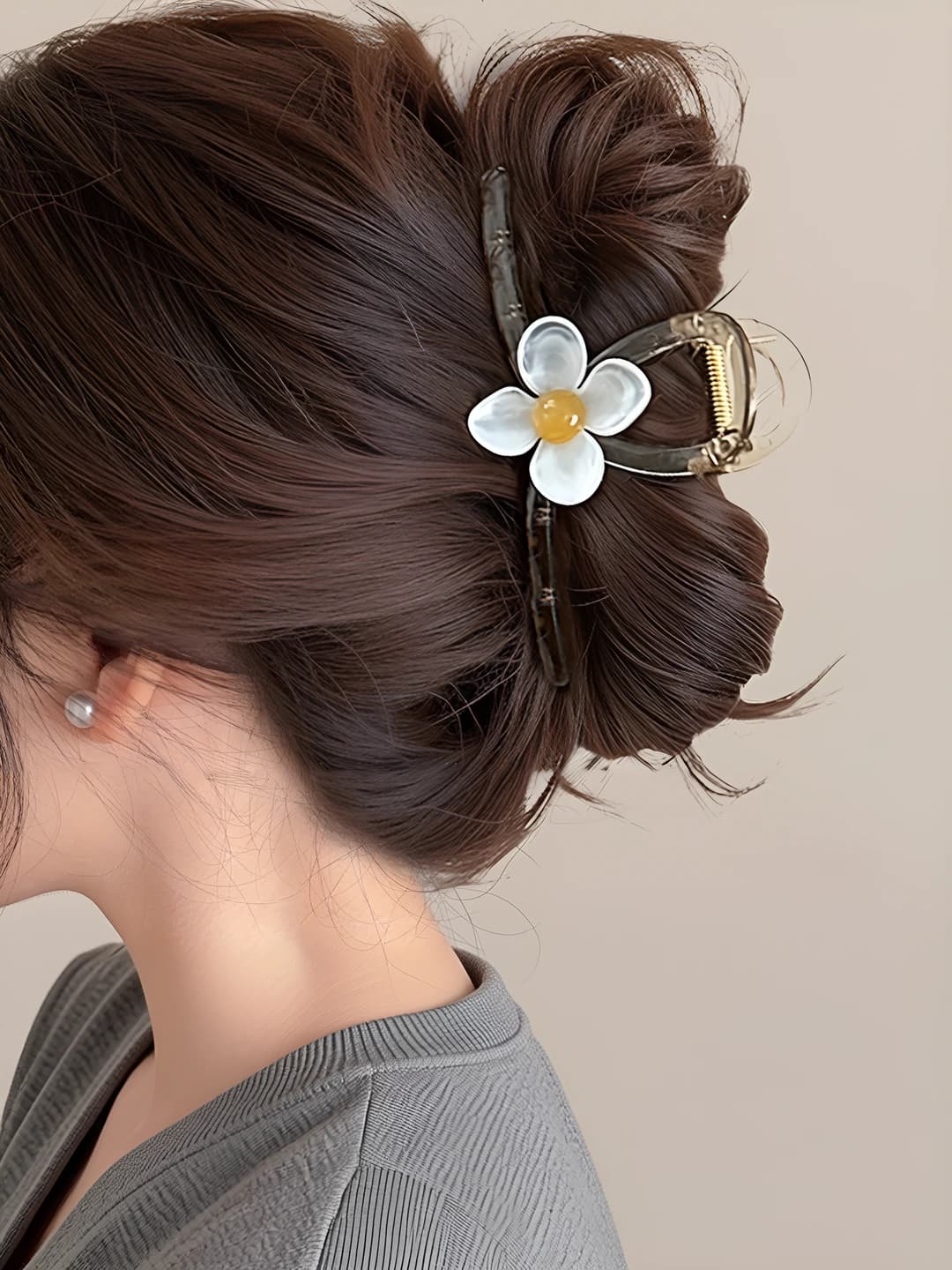 3# Beige flower clip 13 cm