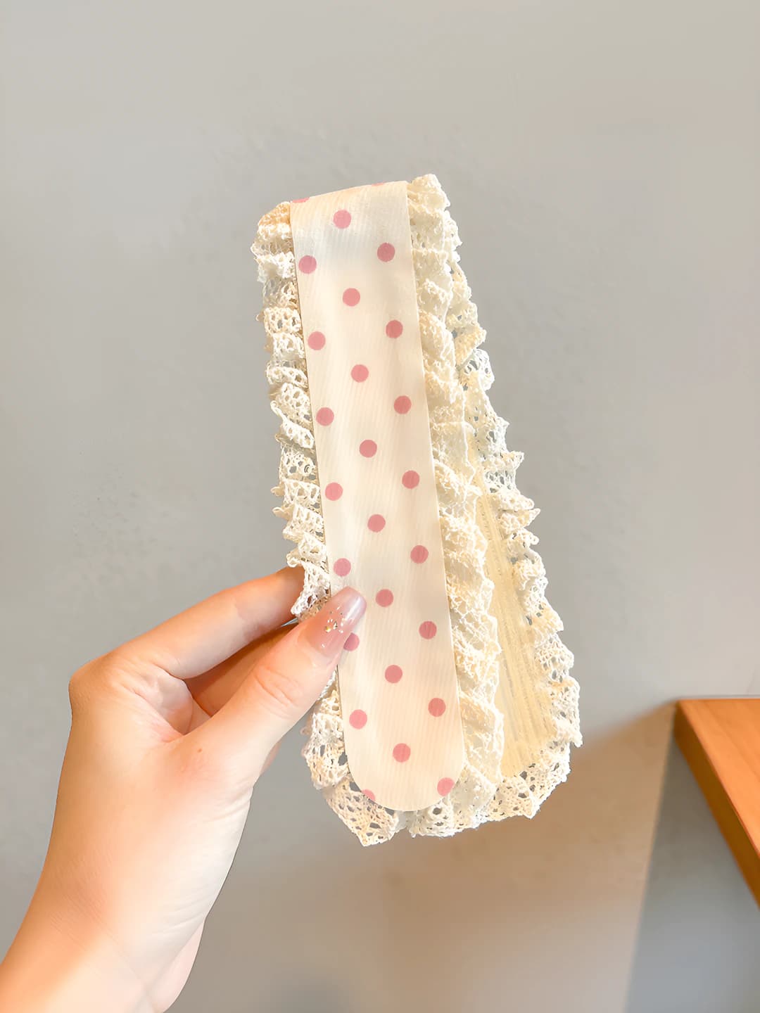 8# Pink polka dots - 34*5 cm