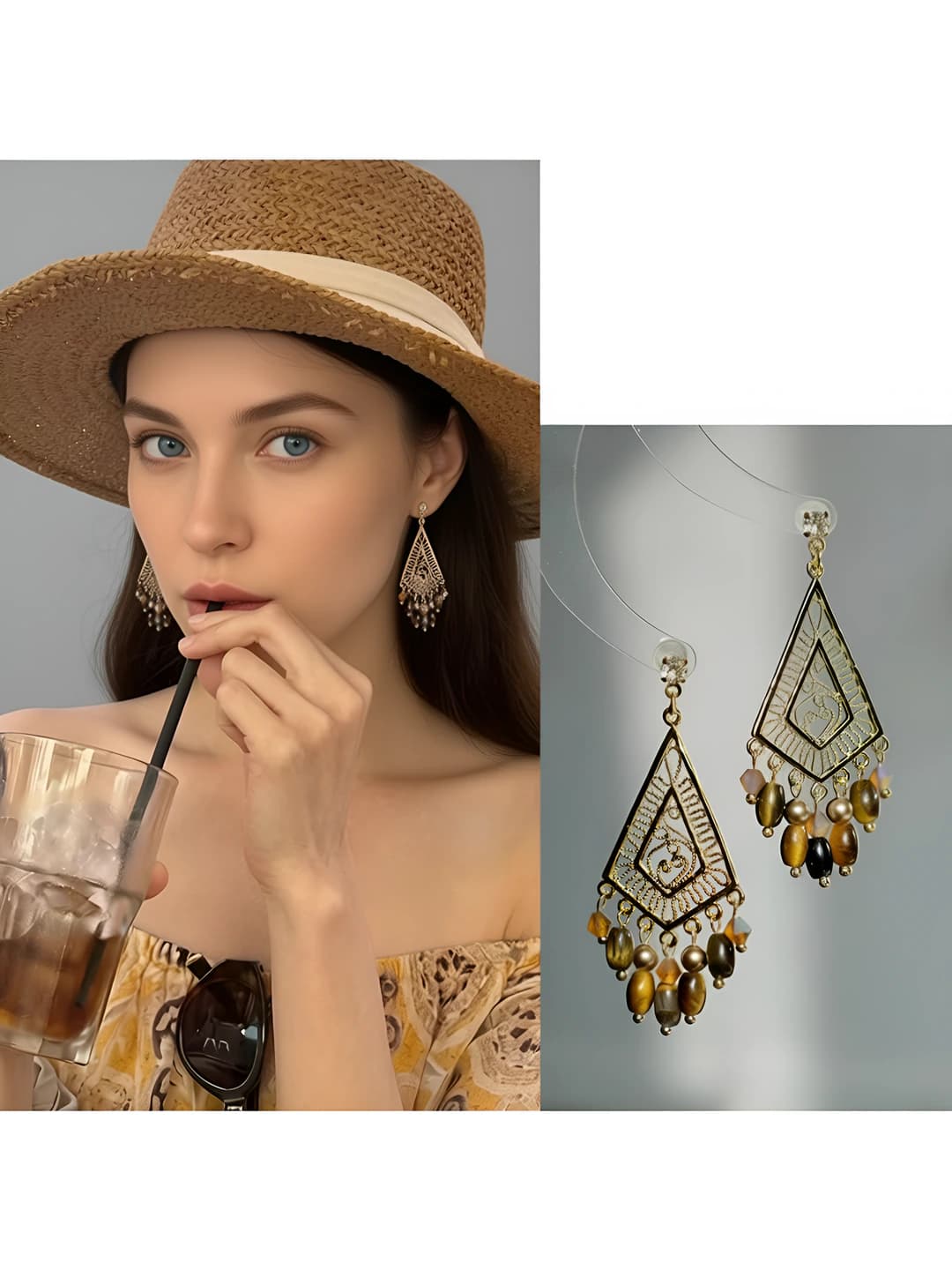 18# Серебряный штифт - Золотой - Кофейный