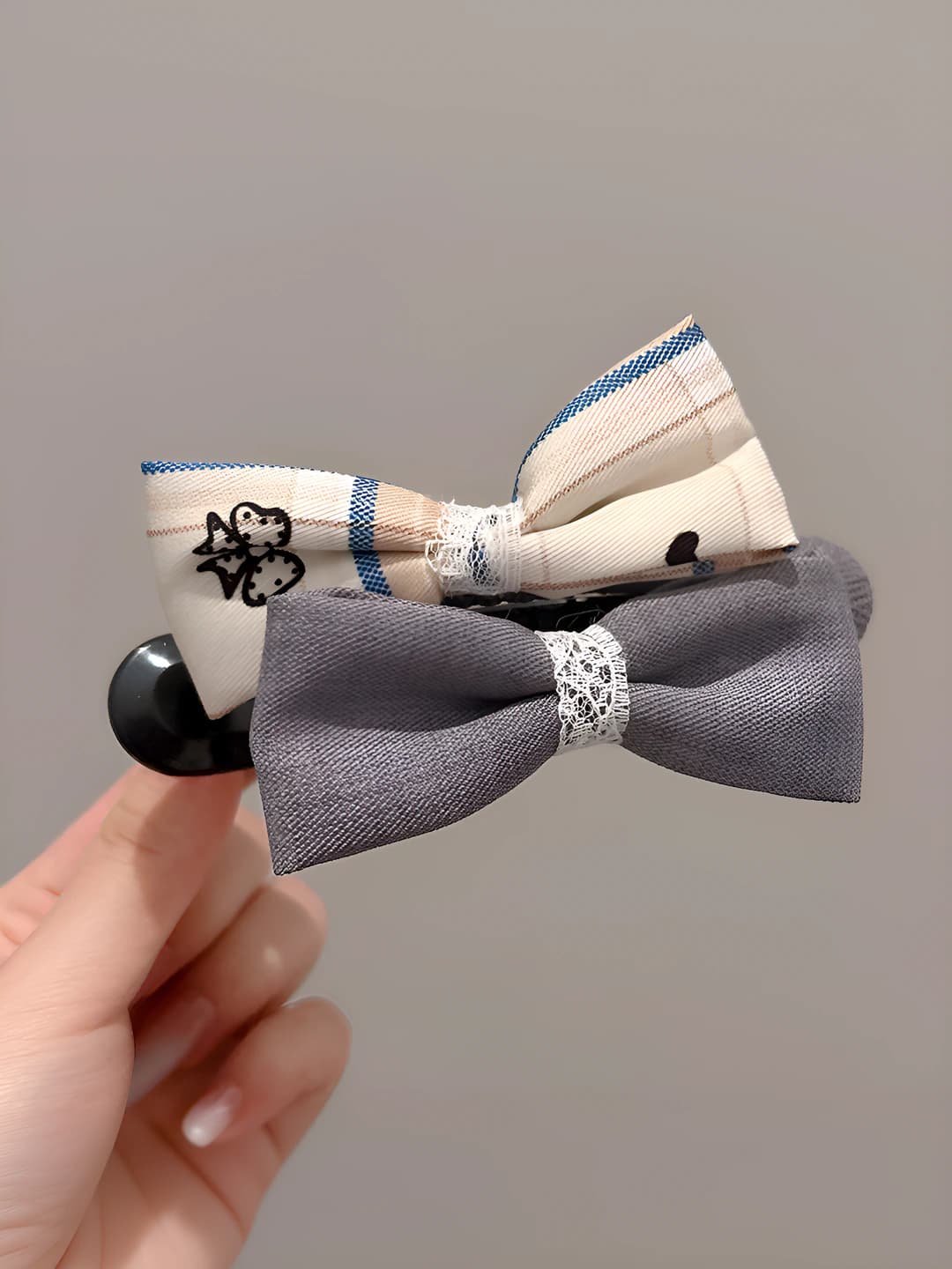 8# Light blue-blue double bow 11 cm