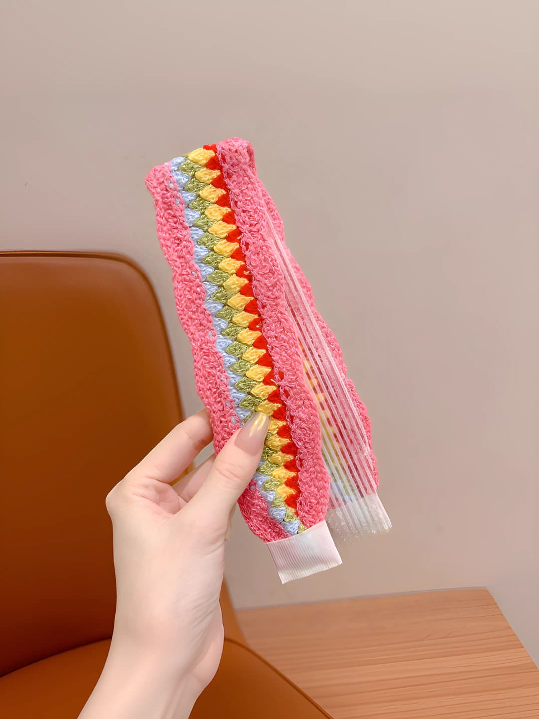 3# Pink rainbow weave