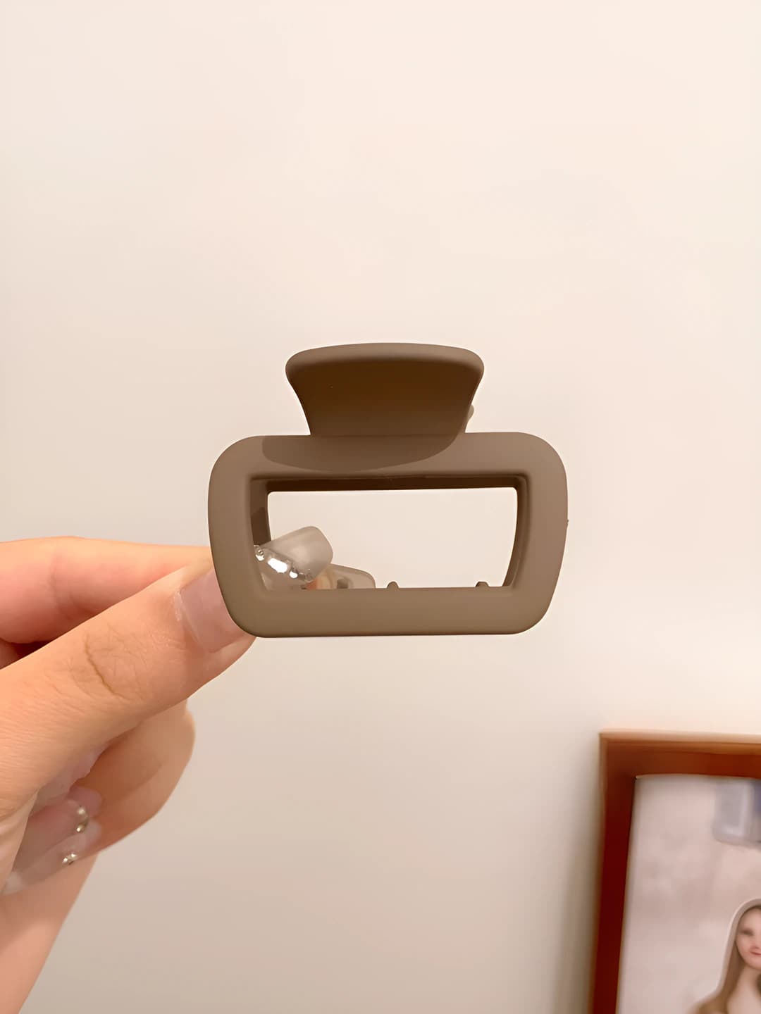 9# Dark coffee square clip - 5 cm