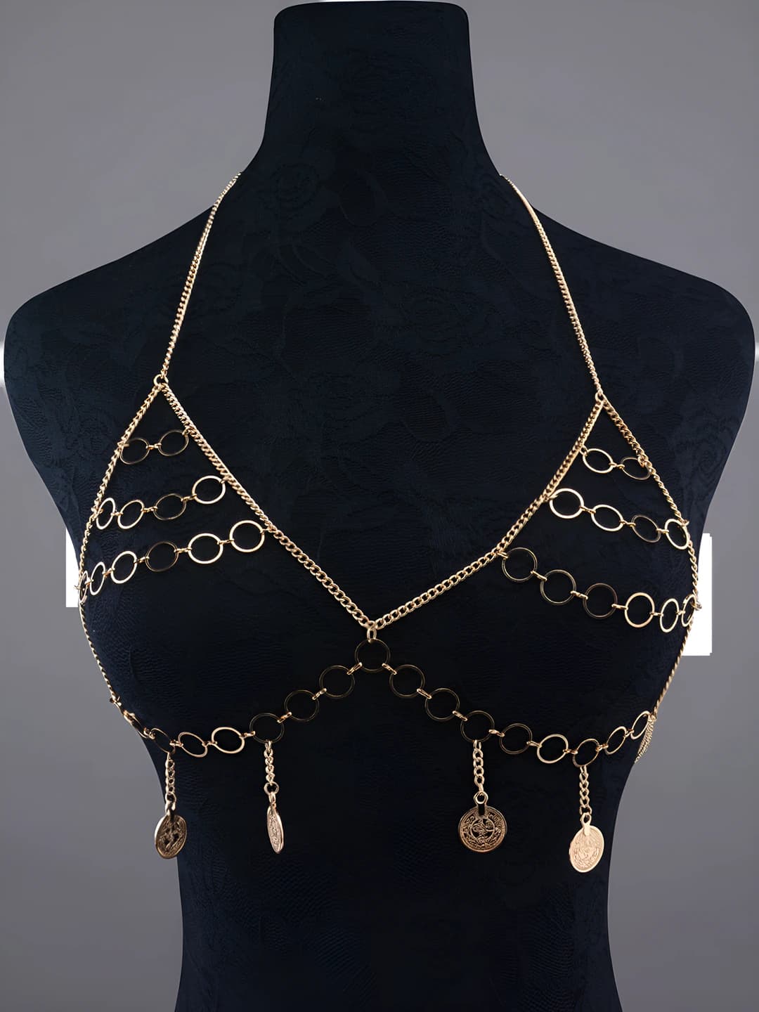 Gold bra chain