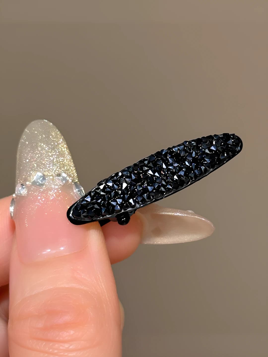 Black, small diamonds, 1 pc