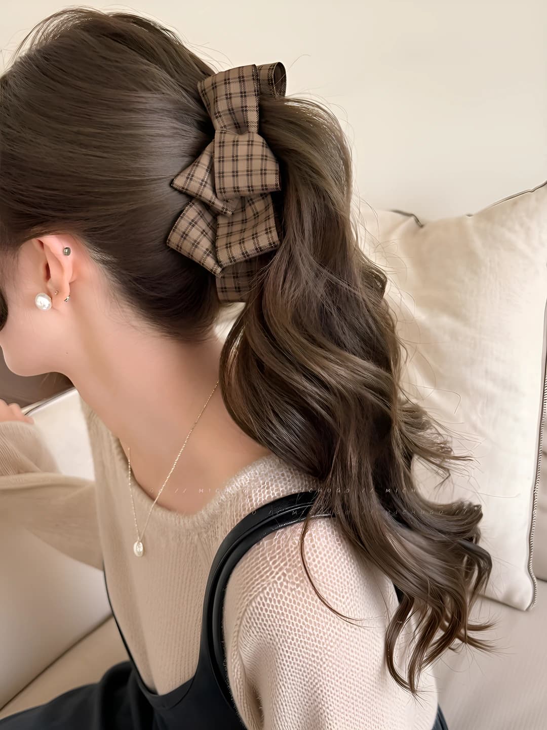 1# Small plaid clip ~15 cm