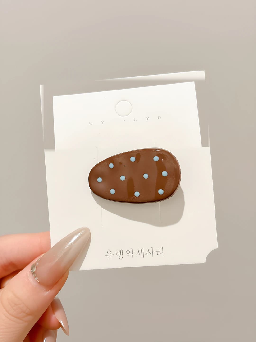 3# Coffee drop duck polka dot clip 4cm