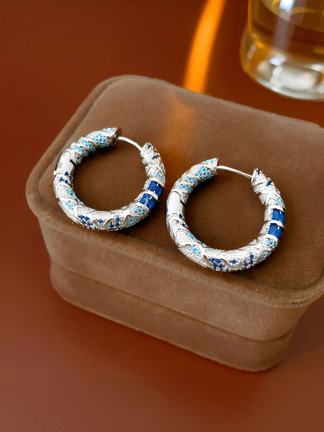 77# Ear cuff - Silver - Blue