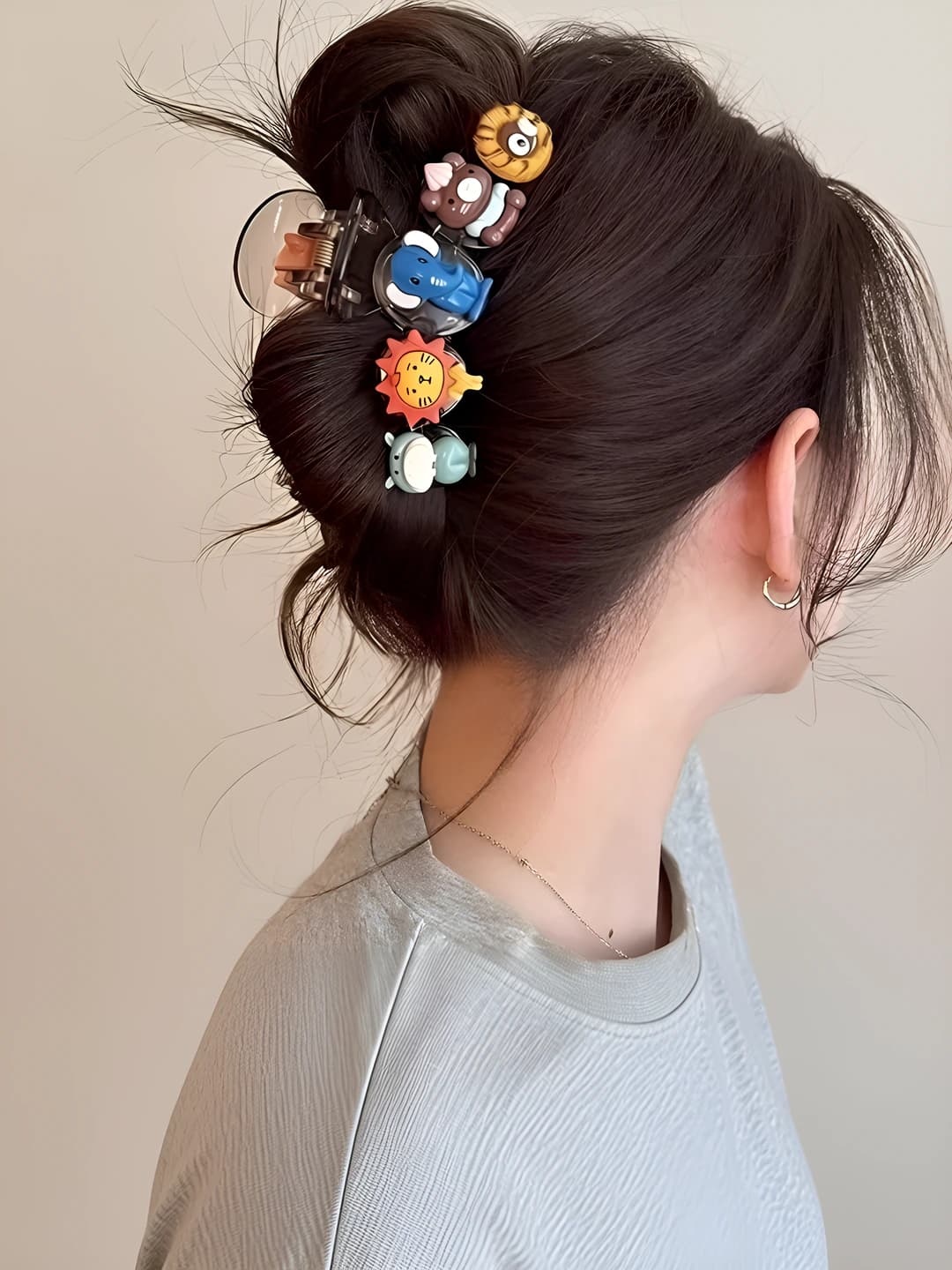 Elephant hair clip blue-12 cm
