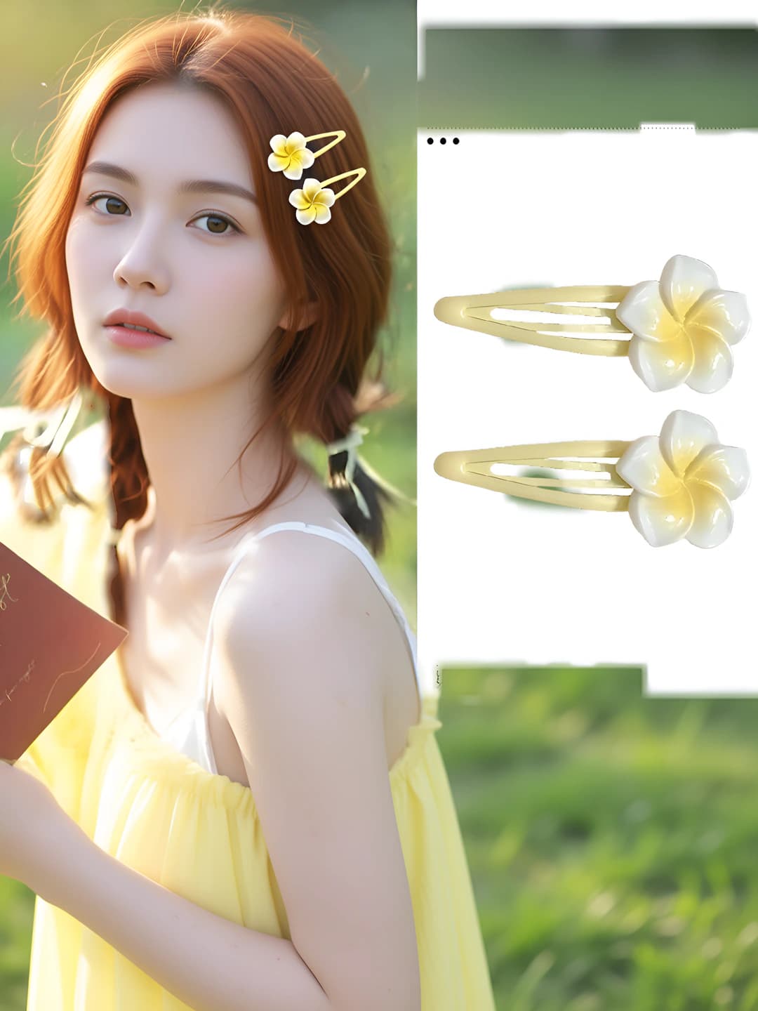 3# plumeria drop clip 2 pcs (approx. 5.7cm)