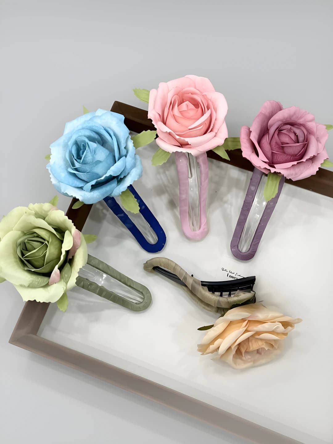 Women's flower hair clips: handmade, fabric, little Chanel style, hair holder clip