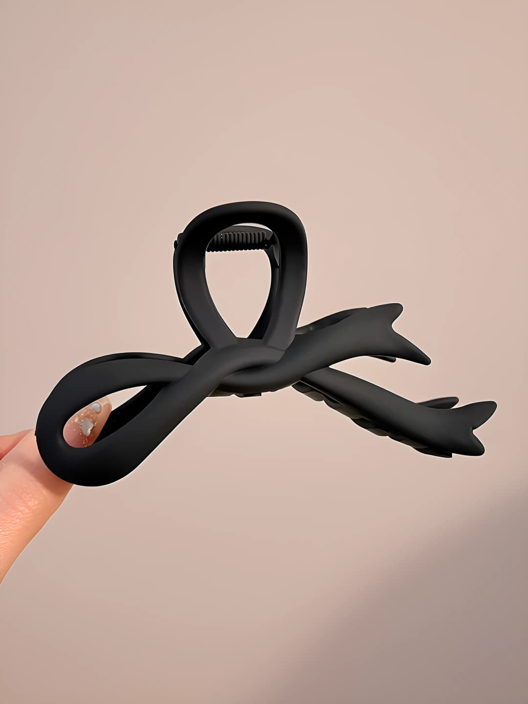 5# Matte black bow clip 11cm
