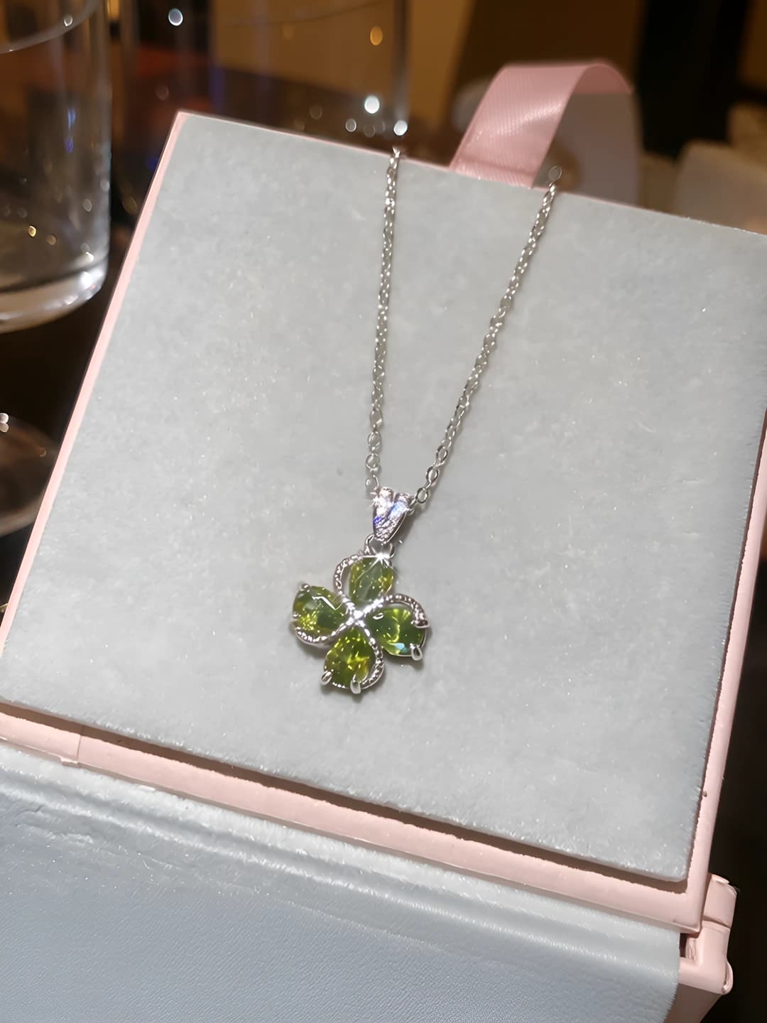 38# Necklace - Silver - Green
